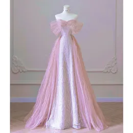 Pink Meerjungfrau Mutter der Brautkleider Pailletten Abend Prom Formal Party Geburtstag Promi Mutter von Bräutigamkleidern Kleid elegante formelle Kleider Abend Partykleider