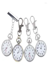 Keychains 1st Retro Bronze Quartz Vintage Pocket Watch Movement Keychain Keyring Round Dial Key Chains8485520