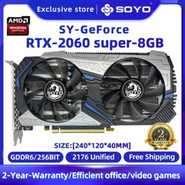 Schede grafiche Soyo originale RTX 2060 Super 8GB Nvidia Cardr GDDR6 256bit PCI Express 16x3.0 RTX2060 Scheda video da gioco per desktop