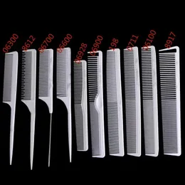 10 -teilige Set aus Friseur, Friseur, Clipping Combs, doppelseitige spitzen Schwanzkämme, weiße Kunststoffkämme, dichter Doppel s