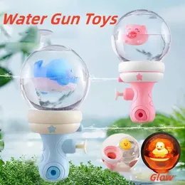 Kinder Wasserpistole Glühen Spielzeug Hippo Schwein Bad Sommerspielzeug für Jungen Mädchen im Freien Beach Pool Spielzeug Geburtstag 240514