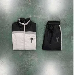 Nuevos hombres de la calle calidad moda bordada bordadas traje пробегает Trapstar chaqueta irongate t Shellsuit- синий трек Situit 9916sess