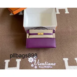 Дизайнерская сумочка Килис искренняя кожа 7A сумка мини -1 -е поколение 22 см пошетт -море -анемон фиолетовый анемон Epsom Gold Buckle