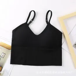Yoga-Outfit Push-up-BH mit 3D-Palmenrest-Brustpolster nahtloser dehnbarer Frauen Sport U-förmiger Schönheit Rücken Anti-Exposition für