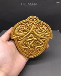 Collezione di figurine decorative Cina in ottone antico imitazione comando la medaglia di bronzo scultura in metallo artigianato decorazione per la casa#11
