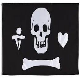 Kemikler Korsan Siyah Kafatası Crossbones Bayrağı 5x3ft 150x90cm Polyester Baskı Pirinç Gromets ile Kapalı Açık Bayrak1203179