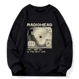 Męskie bluzy Bluzy Radiohead do zobaczenia w następnym życiu. Męskie/damskie rock and roll boys retro print bluza Hip Hop Street Clothing Sudaderas Mens