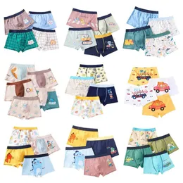Panties Boys Cartoon Boxing Childrens Short Quality Cotton Underwear Size 90-150 Dinosaur Anime Design Cute Boxing 4 pieces/batchL2405