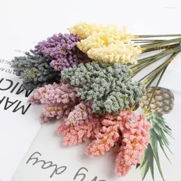 Decorative Flowers 6Pc/Bundle Artificial Lavender Bouquet For Home Wedding Flower Decoration Scrapbooking DIY Garland Fake