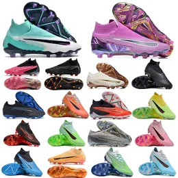 Phantom GX FG Elite Haaland Soccer Shoes Thunder Pack Purple United DF Grey Pack Hyper Turquoise Fuchsia Dream FlyEase Ghost Lace Green Blaze High-Top Soccer Cleats