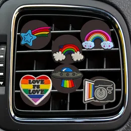 Hakenhänger Regenbogen 24 Cartoon Car Air Vent Clip -Auslass -Clips pro Conditioner für Bürozubehör Drop Lieferung OTNWU OT5FO