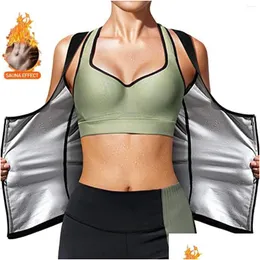 Shapers feminino sauna feminina espartilho ginástica feminina Shapewear Slimming Thermo Tank Tank Tank Fitness Shaper Shaper Camisa Top Sweat zip dhypn