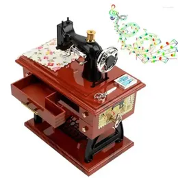 Dekorative Figuren Retro Mini Sewing Music Box Machine Model kreativer Geschenk Geburtstag Home Dekoration Desktop