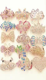 Korean Women Hairpin Crystal Rhinestones Insets Bow Heart Shaped Spring Hair Clip Multicolor Mix Order In Bulk3879772