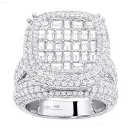 حلقات الفرقة الماس الرائع مويسانيت مع شهادة GRA 925 Sier Luxury Vintage Halo Learming Ring Women Jewelry Destiny Jewel Dhgrf