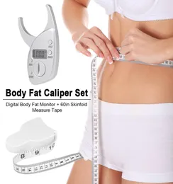 Digital Body Fat Caliper Set Keep Slim Body Fat Monitor Measurement Tape 60in Skinfold Measure Tape Skin Muscle Tester Health Car7599759