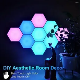 Wandlampe 1pc Touch empfindliche Nacht RGB Leuchtung Geometrisches Modul DIY -Baugruppe Licht für Wohnzimmer Schlafzimmer Liebhaber