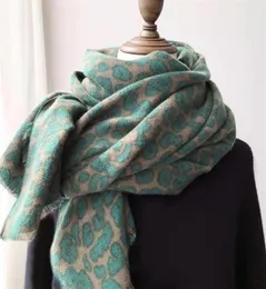 Leopard Print Pashmina Scarf Cashmere Blanket Shawls Vintage Avocado Green Thickened Warm Womens Winter Wrap Ladies Fashion216k3433816