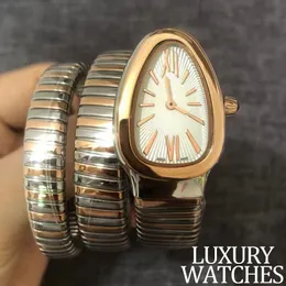 Luxur Watch Watches女性リストウォッチレディスネークウォッチ20mmステンレススチールゴールドウォッチストラップカジュアルモダンドレスファッションビジネスデザイナーウォッチ付きダイヤモンド