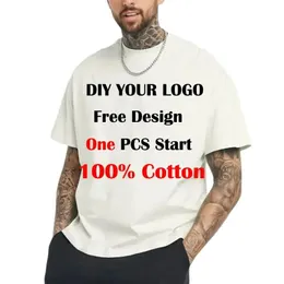 Camista de lazer impressa personalizada Tee DIY seu próprio design como PO ou camiseta branca moda personalizada Tops Tshirt 240506