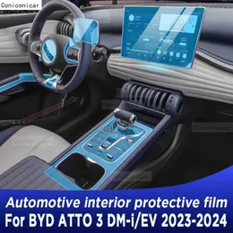 Altri accessori interni per BYD ATTO 3 DM-I EV Yuan Plus 2022-2024 Schermo di navigazione del pannello del cambio Schermata interno automobilistico TPU Protective Film Anti-Scratch T240509