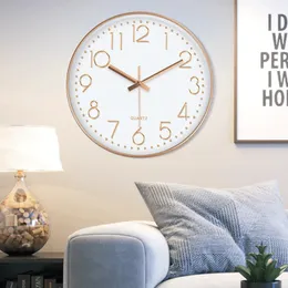 12 -calowy cichy zegar ścienny 30 cm okrągłe zegary beztłuszczowe nocne kwarc salon kuchnia sypialnia dekoracje domowe 240514