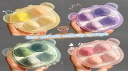 4 piece with 1 sponge holder Vegan 100 cruelty customized color private label box package four pieces beauty egg pink blende1193861