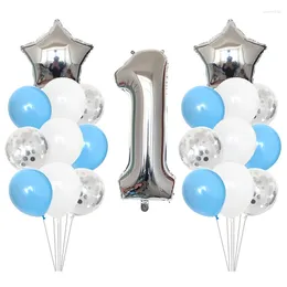 Party Decoration 1Set 32Inch nummer 1 Folie Ballonger Baby Shower 1st Birthday Decor Confetti Balloon Boy Girl Balls Helium Globos