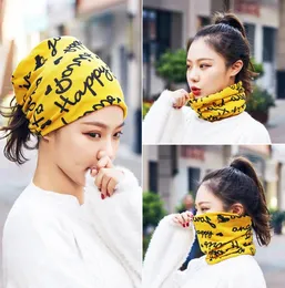 Unisex Beanie Hats Ski Snood Scarf Women hairband letter print cashemere Scarf femme Snood Neck Warmer riding Face Mask DHL8425686