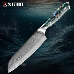 Santoku Knife 7 tum Damascus Japanese Steel Kitchen Knife, VG10 67-Layer High Carbon Full Tang Best Chef Santoku Knives Sharp