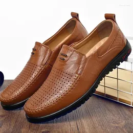 Casual Shoes Men Flats Loafers Non-slip Super Comfortable Leather Footwear Fashionable Trendy Driving Spring Summer