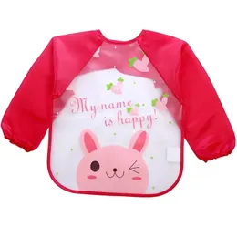 Baby Waterproof Bibs EVA Full Sleeve Children Apron Long Sleeve Feeding Smock Bibs Kids Eating Breastplate Kid Baby Cloth Stuff 240514