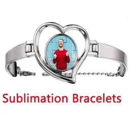 Armbandsform sublimering 2022 gynnar hjärtzinklegering justerbara armband tomma diy handled smycken rund kedja charmprydnader xu