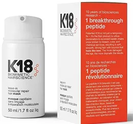 Partihandel K18 Lämna i Molecular Repair Hair Mask -behandling för att reparera skadat hår 4 minuter för att vända skador från blekmedel 50 ml hårvårdskräm