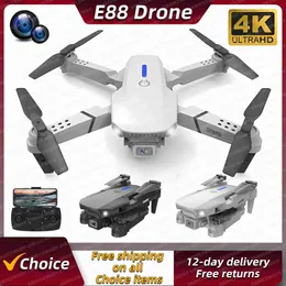 Drones New E88Pro RC Drone 4K Professional Edition with 1080P Wide Angle Dual HD Foldable Camera RC Helicopter WIFI FPV High Holding Childrens Gift Toy S24513