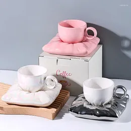 Tassen Einisall nordisch farbenfrohe Keramikmilch Tee Tassen Office Tassen Getränke kreative Eis Kissenbeutel Kaffeetasse Sets Geburtstagsgeschenke