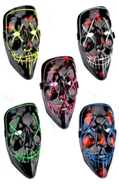 EL Halloween Led Mask Light Up Funny Masks The Purge Election Year Great Festival Cosplay Costume Supplies Party Masks Glow In Dar4273415
