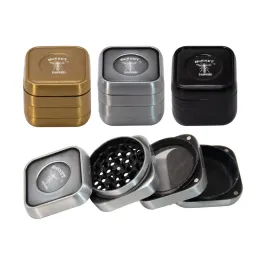 Smoking Herb Grinder Large Zinc Alloy with Tobacco Storage Container 63MM 4Piece Metal Spice Mill Grinders Crusher Machine smoke shop