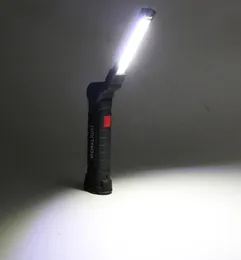 Przenośna 3 tryb Cob Flashlight Torch Usb ładowna LED LED Light Magic Cob Lanterna Haczyka wisząca lampa do kempingu na zewnątrz3706281