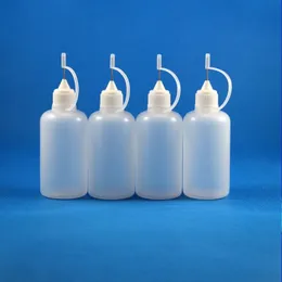 100 set/lot 50ml plastik damlalık şişeleri metal iğne kapakları kauçuk güvenli ucu ldpe e ​​cig buhar sıvı akı mürekkebi 50 ml lnlen tlogx
