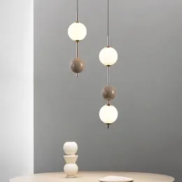 Färgglad boll LED -hänge ljus vit glasboll för sovrum matsal kök hängande lampa 4000k tråd justerbar