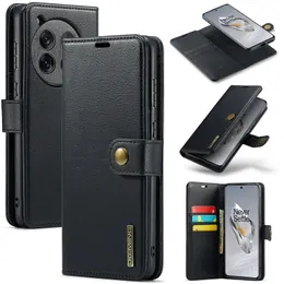 Retro magnético destacável Flip Vogue Case de telefone para OnePlus 11 12 5G Business durável Business Slots de cartão de couro múltiplo Carteira de couro Kickstand Back Shell Anti-Fall