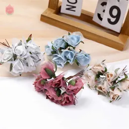 3PCS Decorative Flowers Wreaths 6Pcs Silk Artificial Flowers Poppies Bouquet Home Decor Diy Wreath Room Wedding Table Decoration Craft Bonsai Gifts Fake Flowers