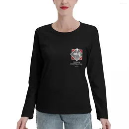 Polos femminile Shinra Corporation - T -shirt a maniche lunghe con stampa tascabile abbigliamento estetico Abbigliamento carini camicie strette per donne