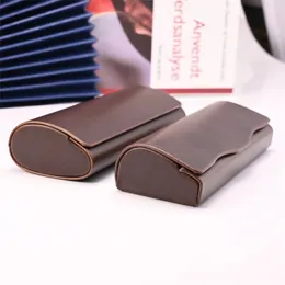 Cubojue PU Leather Hard Brown Spectacles Box Glasses Case Men Women Vintage Cases Retro DIY Fashion Eyeglasses Cases 240514