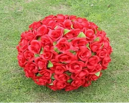 12QUOT 30 cm Balli di bacio rosso in seta rosa artificiale per ornamenti natalizi decorazioni per feste di nozze 6351274