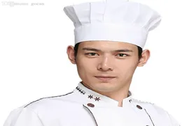 Whole1 PCS dorosły Elastyczne białe el szef kuchni Baker BBQ Kitchen Cooking Hat Costume Cap7958500