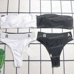 Pesquinho de roupas de banho sexy de roupas de banho sexy letra de maiô bilini de praia para mulheres traje de natação de verão