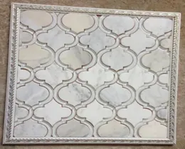 Arabesque glas mosaik kakel marmor mosaik heminredning badrum väggbeklädnad sten mosaik kakel dusch kakel blomma lykta5780287