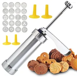 Bakformar mångsidig aluminium cookie maker press kit manual churros maskin kex pistol verktyg set